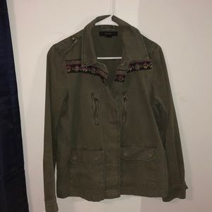 FOREVER 21 OLIVE TRIBAL JACKET